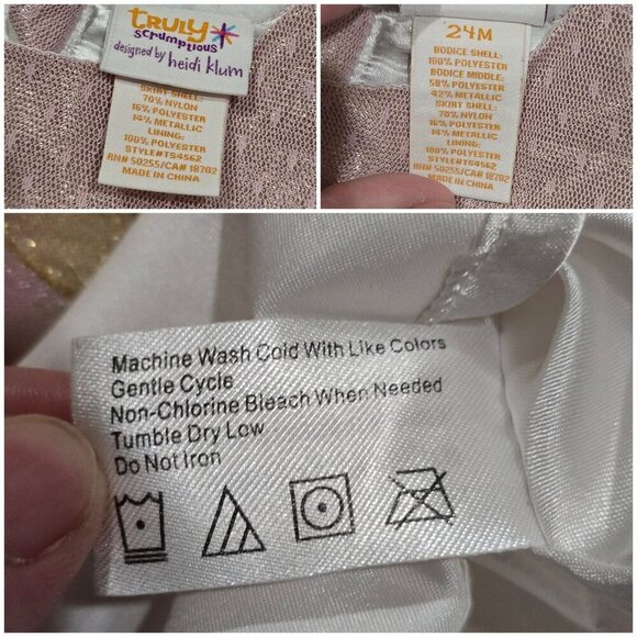 Truly Scrumptious ✦ Pink & Gold Floral Party Dress ✦ Toddler 24M w/ Bow-Tie Back - Picture 13 of 13